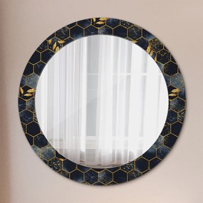 Okrúhle ozdobné zrkadlo Šesťuholník fi 70 cm