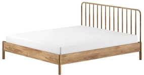 Dvojlôžková posteľ z dubového dreva bez roštu 180x200 cm v prírodnej farbe Olive Spindle – Vipack
