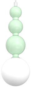 Závesné svietidlo Boule, 1x mentolové/biele sklenené tienidlo, m