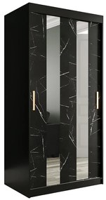 Skriňa Marmur Pole 100 čierna/mramor čierna