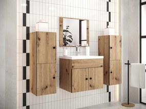 Kúpeľňový nábytok Nasetio VI, Sifón: bez sifónu, Farby: dub artisan, Umývadlová batéria: nie