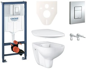 Cenovo zvýhodnený závesný WC set Grohe do ľahkých stien / predstenová montáž + WC Grohe Bau Ceramic SIKOGRS3G0