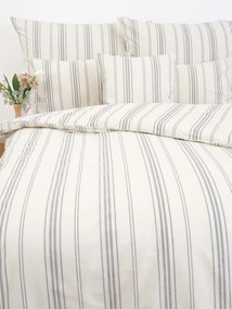 Francúzske bavlnené obliečky Natural - Prúžky šedé