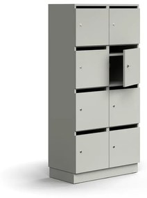 Priehradková skrinkaQBUS, 8 priehradiek, so soklom, 1636x800x420 mm, svetlošedá