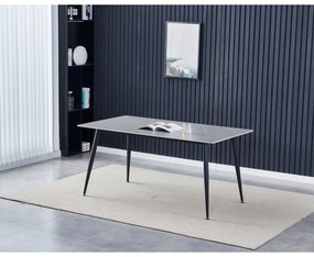 Jedálenský stôl 160 x 90 cm, sivý mramor