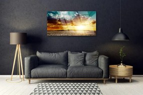Obraz na skle Slnko púšť krajina 100x50 cm