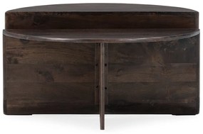 Tmavohnedý okrúhly konferenčný stolík z mangového dreva ø 80 cm Divya – MOME