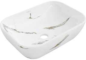 Mexen Rita, umývadlo na dosku 455x325x135 mm, biela-imitácia bieleho kameňa, 21084581