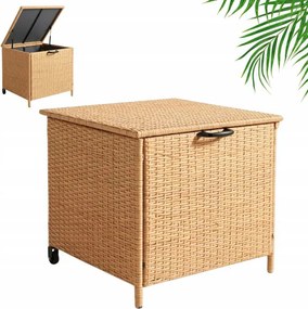 Záhradný úložný box z technoratanu v krémovej farbe XL