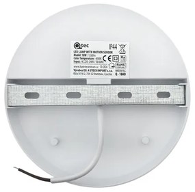 LED vonkajšie nástenné svietidlo s pohybovým senzorom, 18 W, 230 V, IP44, biele