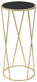 Odkladací stolík v čierno-zlatej farbe Mauro Ferretti Glam Simple, výška 75 cm