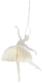 Ib Laursen Papierová vianočná ozdoba Ballerina Dance position White 14 cm