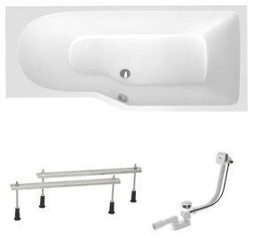 Asymetrická vaňa Laguna Beáta Plus 160x80 cm akrylát pravá SIKOBE1600PAPN, 1 ks