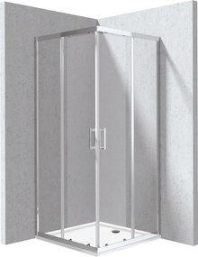 Deante Štvorcový sprchový kút Funkia Evo 90x90 cm - KYCP0099P, chróm + sprchová vanička biela