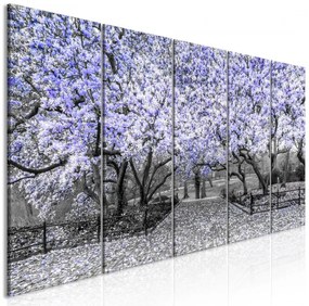 Artgeist Obraz - Magnolia Park (5 Parts) Narrow Violet Veľkosť: 200x80, Verzia: Premium Print