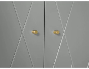 Sivá šatníková skriňa Woodman Mia