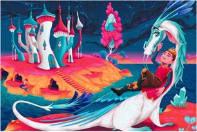 Obraz - Princ a dračia princezná (90x60 cm)