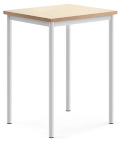 Stôl SONITUS, 700x600x900 mm, linoleum - béžová, biela