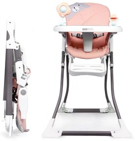 Ružová stolička na kŕmenie s medvedíkom