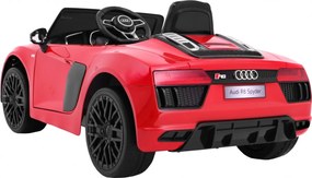 Ramiz Elektrické autíčko Audi R8 Spyder pre deti červené + diaľkové ovládanie + EVA + pomalý štart + rádio MP3 + LED