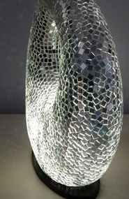 Stolná lampa ART OVAL, zrkadlová, ručná práca, 50 cm