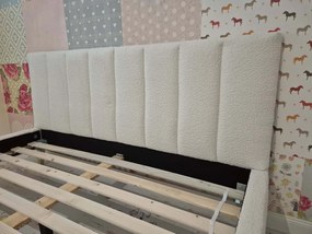 Čalúnená manželská posteľ Safar - krémová Rozmer: 140x200