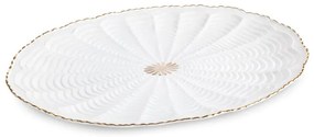 Dekoračný tanier GAIA 04 krémový / zlatý