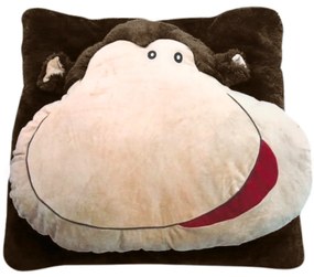 Detský vankúš CUDDLI FRIENDS 70x70 cm plyšový - viac farieb Farba: Tmavohnedá