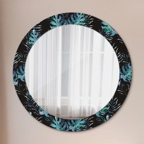 Okrúhle ozdobné zrkadlo Exotické listy fi 70 cm
