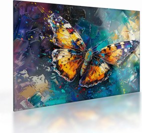 Sklenený obraz - Motýľ, olejomaľba (70x50 cm)