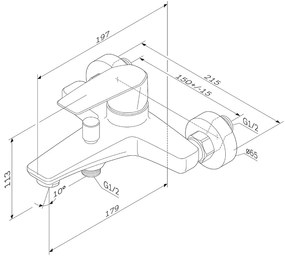 Vaňová a sprchová batéria AM.PM Gem FGA10000 jednopáková, chróm