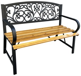 Záhradná lavica NERINA čierna/jedľové drevo