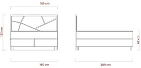 Čalúnená posteľ s matracmi a úložným priestorom NAOMI 180x200 cm béžová