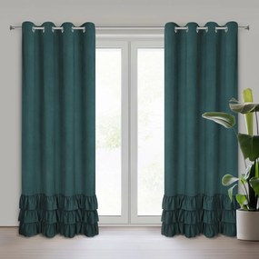 ZATEMŇOVACÍ ZÁVES NA KRÚŽKOCH MEGI 140X250 CM TMAVOZELENÁ