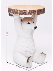 Animal príručný stolík ľadový medveď biely