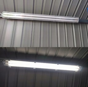Sada LED lamp, hermetické svítidlo 60cm 18W 2880lm 6500K do garáže s plechem