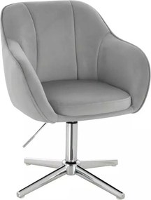 LuxuryForm DESIGN Stolička AVOLA VELUR na striebornom kríži - svetlosivá