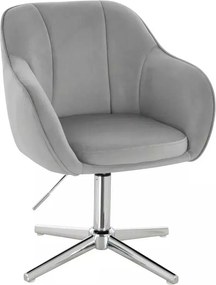 LuxuryForm DESIGN Stolička AVOLA VELUR na striebornom kríži - svetlo šedá