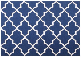 Bavlnený koberec 140 x 200 cm modrý SILVAN Beliani