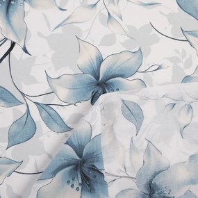 Biante Bavlnený záves Sandra SA-737 Modro-sivé kvety vanilky na bielom 150x250 cm
