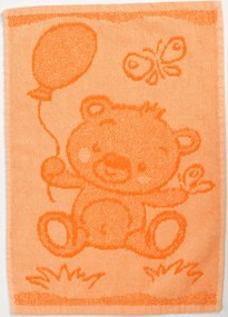 Detský uterák BEBÉ medvedík oranžový 30x50 cm