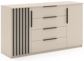 Komoda Torino II kašmír/čierna lamela