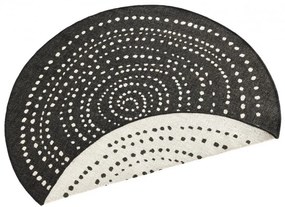 NORTHRUGS - Hanse Home koberce Kusový koberec Twin-Wendeteppiche 103109 schwarz creme – na von aj na doma - 200x200 (priemer) kruh cm