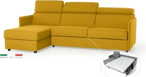 Rohová rozkladacia sedacia súprava na každodenné spanie TAVOLA MINI, žltá (penelope 08), 140