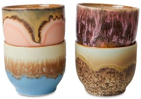 Set 4ks hrnček na kávu 70s Café Lagoon - 8 * 8 * 7cm / 250 ml