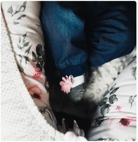 Obojstranné hniezdočko (kokon) pre bábätko - BABYMAM PREMIUM set 7v1 - Lapač snov so sivou Minky