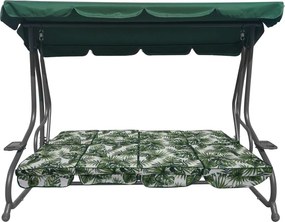 RAMIZ Veľká záhradná hojdačka so strieškou a vankúšmi 2x1 listy