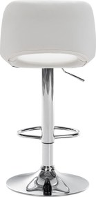 Barová stolička Camden - koženka, chróm rám - Biela