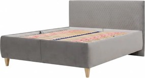 Čalúnená manželská posteľ LEONY 180x200 sivá