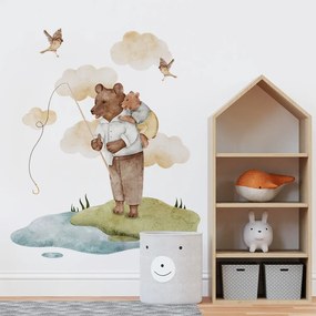 Gario Detská nálepka na stenu Magical animals - medvedíky a vtáčiky Rozmery: 115 x 95 cm